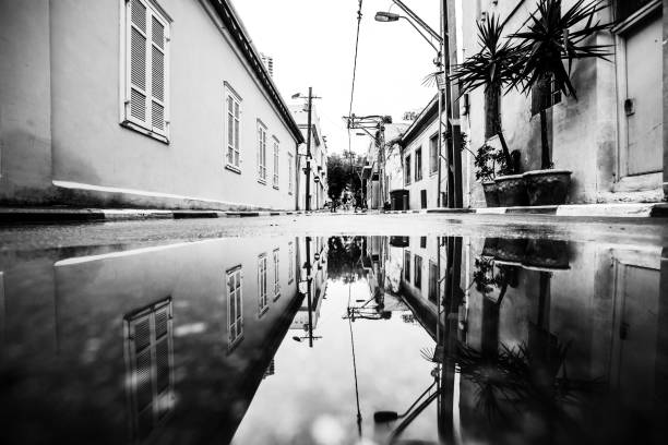 Puddle reflection - Neve Tzedek, Tel Aviv, Israel