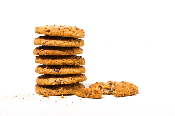 istock chocolate chip oatmeal cookies on white background 1183778506
