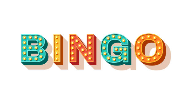 illustrazioni stock, clip art, cartoni animati e icone di tendenza di tipografia vettoriale bingo - bingo