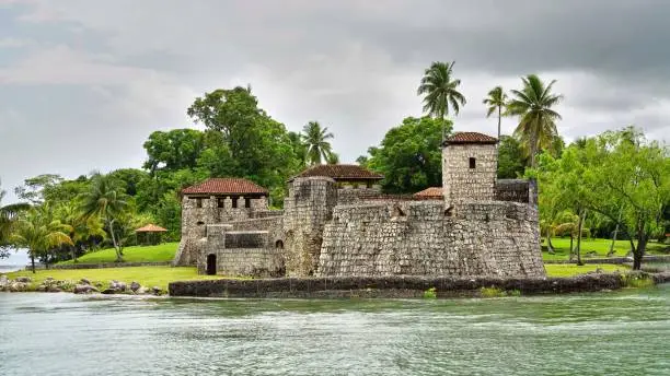 Photo of Spanish colonial fort San Felipe, lake Izabal, Guatemala