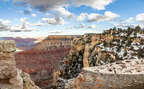 scenic view to Grand Canyon in winter, USA