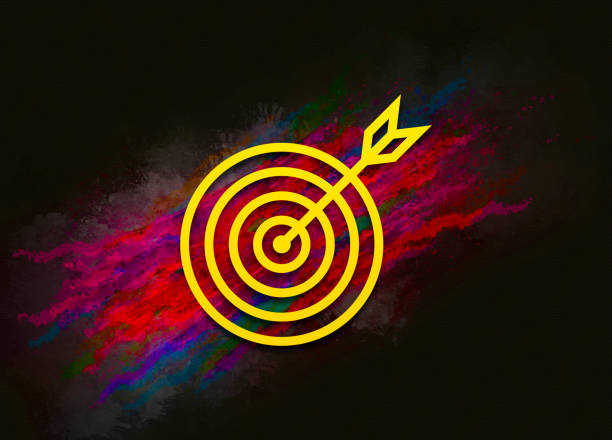 istock Target arrow icon colorful paint abstract background brush strokes illustration design 1183786093