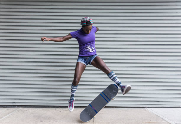istock Skater training in a skate park in New York 1183786896
