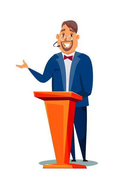 Vector illustration of TV show presenter vector illustration