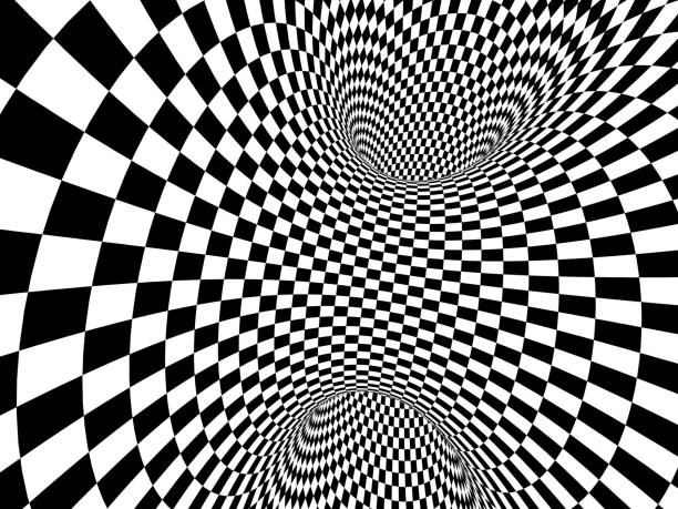 istock Geometric background with checkered texture of black and white colors 1183790359