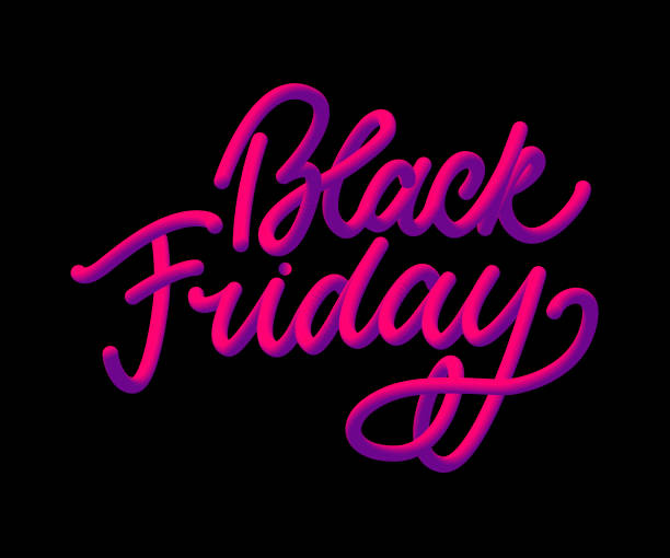 istock Black Friday Calligraphic Advertising Poster design vector template. Total Sale Discount Banner retro vintage style. 1183790494