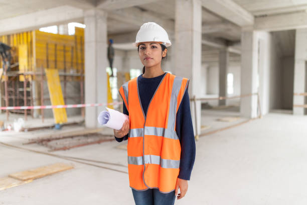 istock Portrait of a female architect at a construction site 1183792236