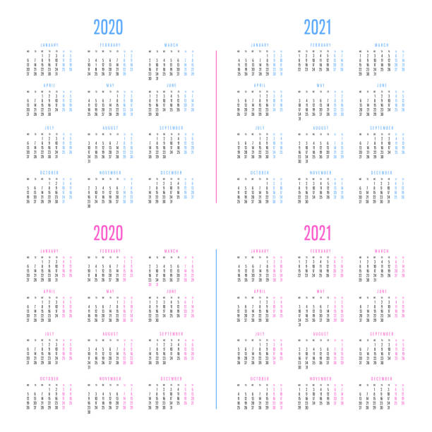 istock Calendars of 2020 and 2021 with two different colors 1183794187