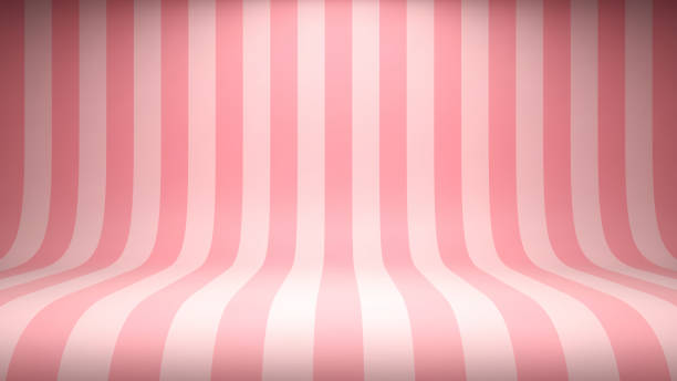 Striped candy pink studio backdrop Striped candy pink studio backdrop with empty space for your content confectionery stock illustrations