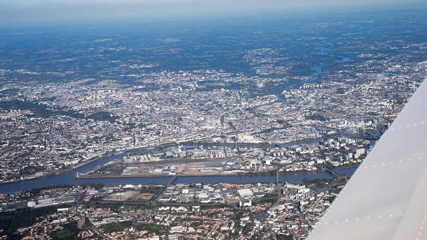 istock Nantes city from airplane view 1183800434