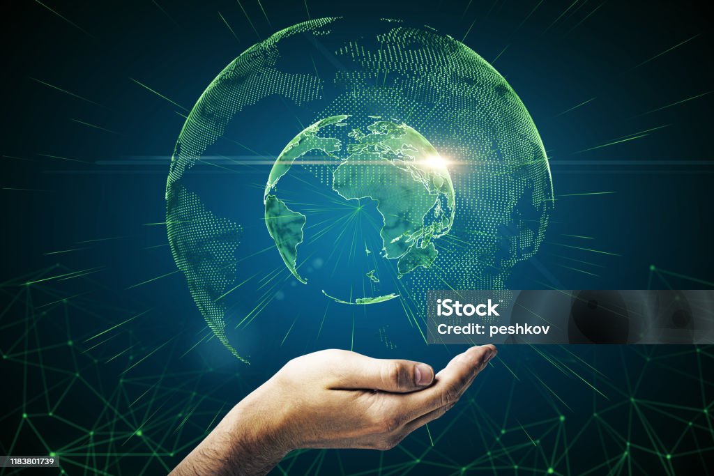 Interactive Map Backround Interactive Map And Ai Backdrop Stock Photo - Download Image Now ...