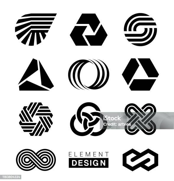 Logo Elements Design Stock Illustration - Download Image Now - Logo, Icon Symbol, Circle