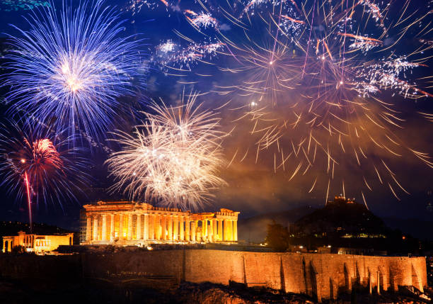 istock fireworks over Athens Acropolis  New Year destination 1183805892