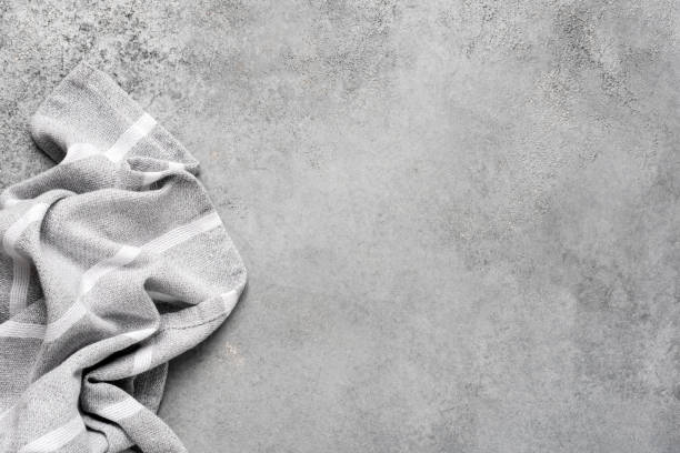 istock Linen kitchen napkin on grey concrete background 1183808848
