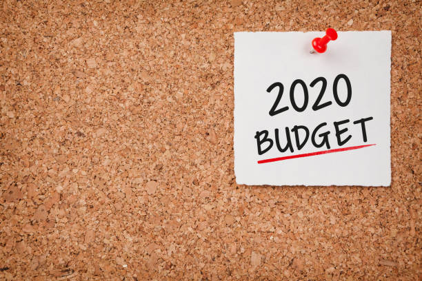 istock Budget 2020 Word in White Sticky Note on Cork Board 1183816703