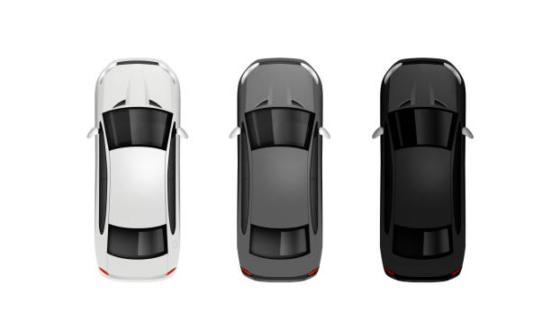 istock Car vector mockup on isolated on white background. Business sedan. Top view on white, grey and black car. Vehicle template 1183817045
