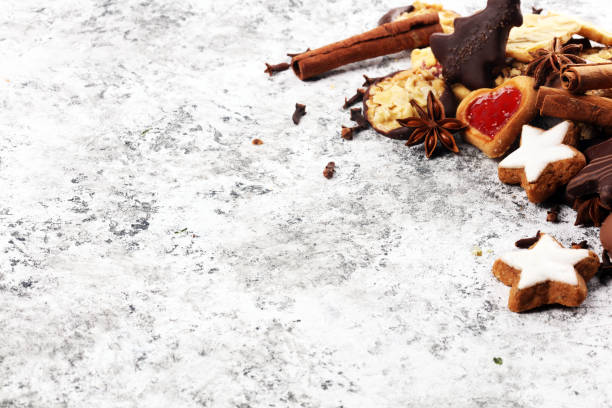 istock christmas cookies with spieses, nuts and fruits on rustic table 1183820363