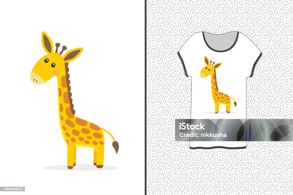 Afgeschaft Grondwet speel piano Cute Giraffe Design For A Tshirt Cartoon Giraffe Print For Tshirts  Sweatshirts And Souvenirs Vector Illustration Graphic Tshirt Vector Design  Stock Illustration - Download Image Now - iStock