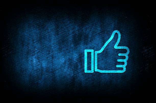 istock Thumbs up like icon abstract blue background illustration digital texture design concept 1183830333