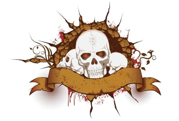 Vector illustration of Skulls with Banner