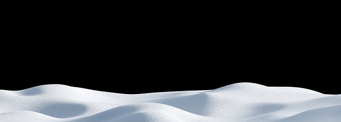 Isolated snow hills landscape. Winter snowdrift panoramic background