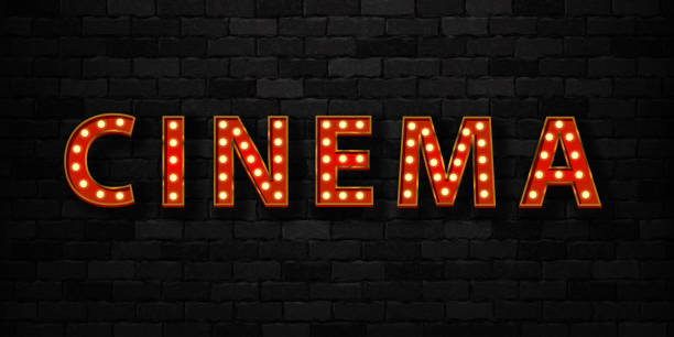 istock Vector realistic isolated marquee sign of Cinema typography logo for template decoration and covering on the wall background. Concept of show and director. 1183835598