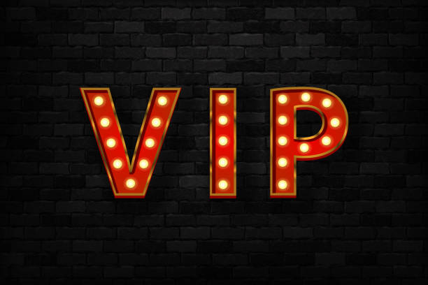 istock Vector realistic isolated marquee sign of VIP typography logo for template decoration and covering on the wall background. Concept of luxury and premium. 1183835606