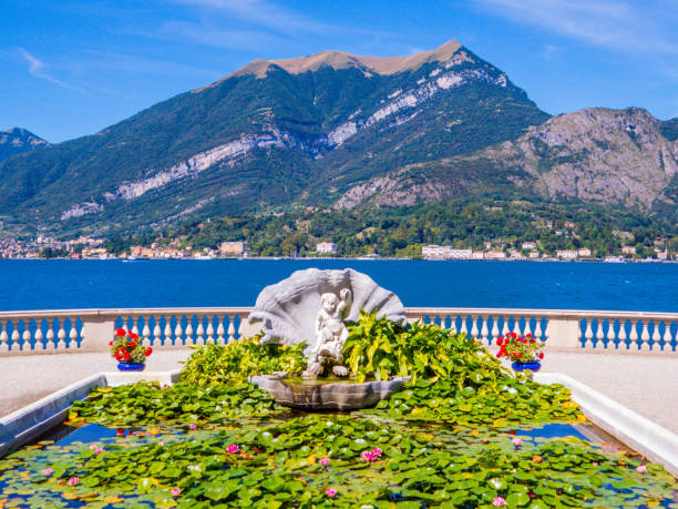 Gardens of Villa Melzi, Bellagio, Lake of Como, Italy stock photo