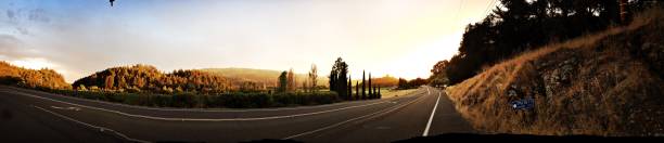 amanecer en el valle de napa - california panoramic napa valley hill fotografías e imágenes de stock