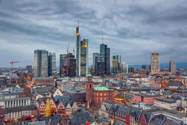 istock View on Frankfurt at dusk 1183840090