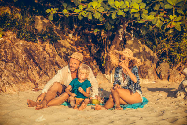 istock Family picnic on the beach 1183845627