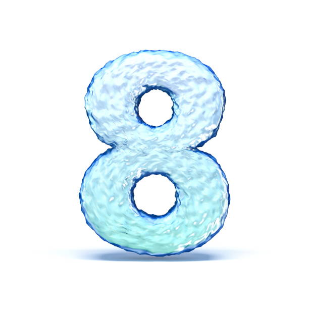istock Ice crystal font Number 8 EIGHT 3D 1183846951
