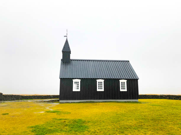 istock Búðir, Iceland: Black Church (Búðakirkja) in Rain 1183850651