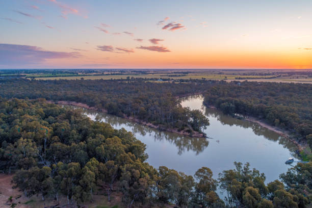istock Murray River bend at sunset. Moama, New South Wales, Australia 1183850968