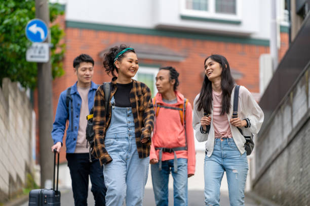 istock Group of travellers exploring Japan 1183864107