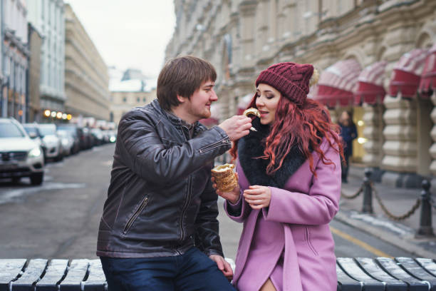 istock Lovers walk at the city street 1183864721