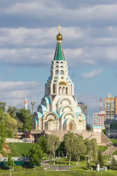 Cathedral in honor of Hagia Sophia, the Wisdom of God on the Volga embankment in Samara, Russia