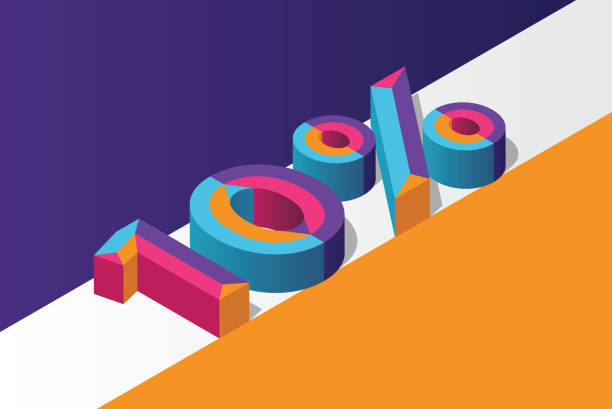 istock Isometric 10% percent off, 3D sale background, colorful polygonal triangle object. Eps10 Vector. 1183866589