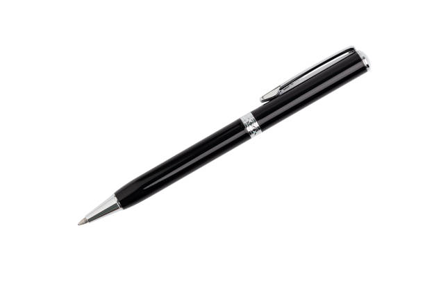 istock Top view Black pen isolated on white background 1183866975
