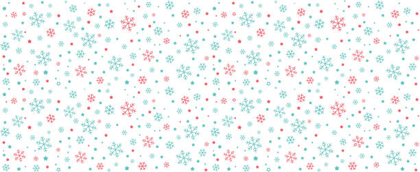 бесшовные снежинки и звезды, вектор иллюстрации фон - snowflake retro revival holiday backgrounds stock illustrations