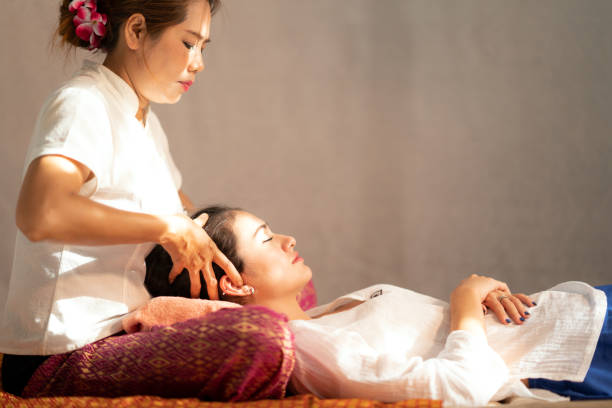 istock Asian old massager, Thai massage and spa for healing 1183875286