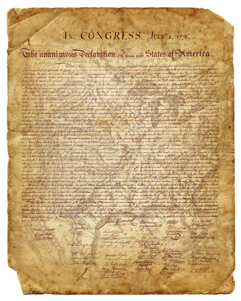 deklaracja niepodległości nad mapą usa - declaration of independence independence fourth of july american revolution zdjęcia i obrazy z banku zdjęć