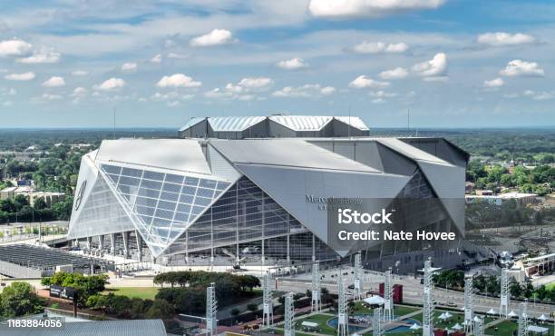 Pemandangan Udara Stadion Mercedes Benz Di Atlanta Foto Stok - Unduh Gambar Sekarang - Mercedes-Benz Stadium, Atlanta - Georgia, Stadion