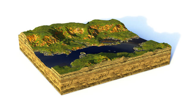 istock cross section of ground with hills, river and meadows 1183889821