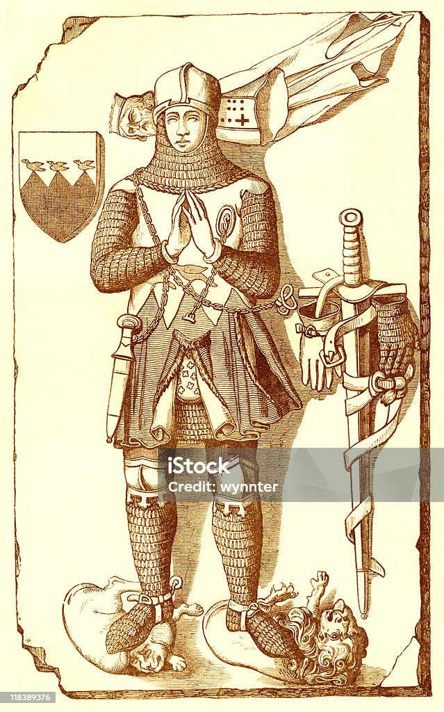 Effigy of an Alsatian Knight, circa 1320  Effigy stock illustration