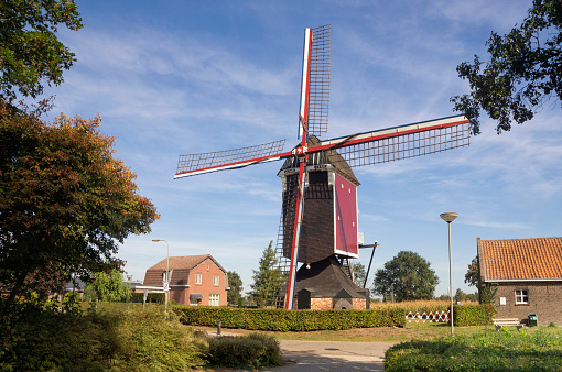 Windmill Sint Jan in the Dutch village Stramproy in the province Limburg