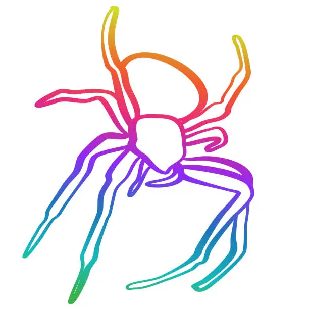 Vector illustration of Spider Halloween Element Rainbow