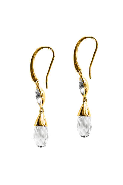 istock Gold earrings isolated 1183900271