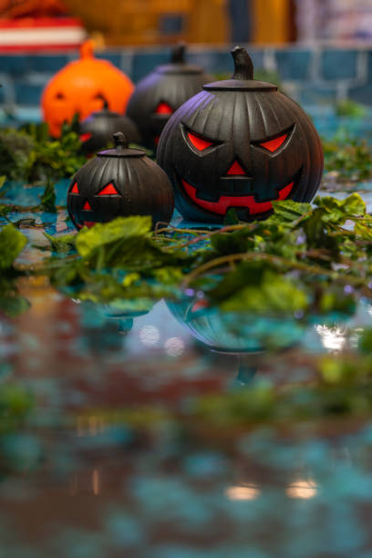 istock Scary jack o lantern pumpkin head for Halloween holiday decoration 1183900949