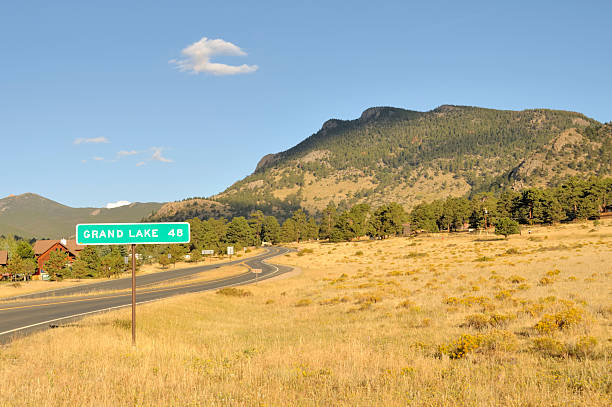 istock Rocky mountains in background, road signage to foreground 118390108